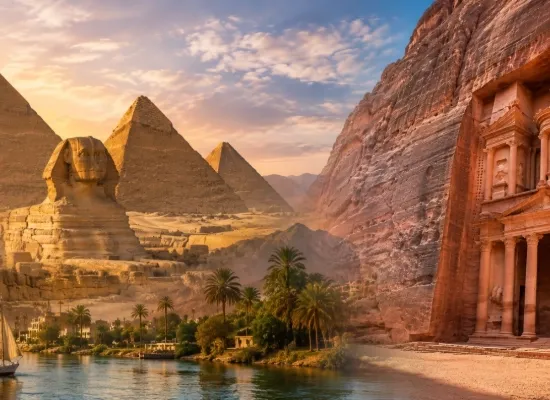 Egypt and Jordan Golden Hour Panorama, Multi-Country Tours from Egypt